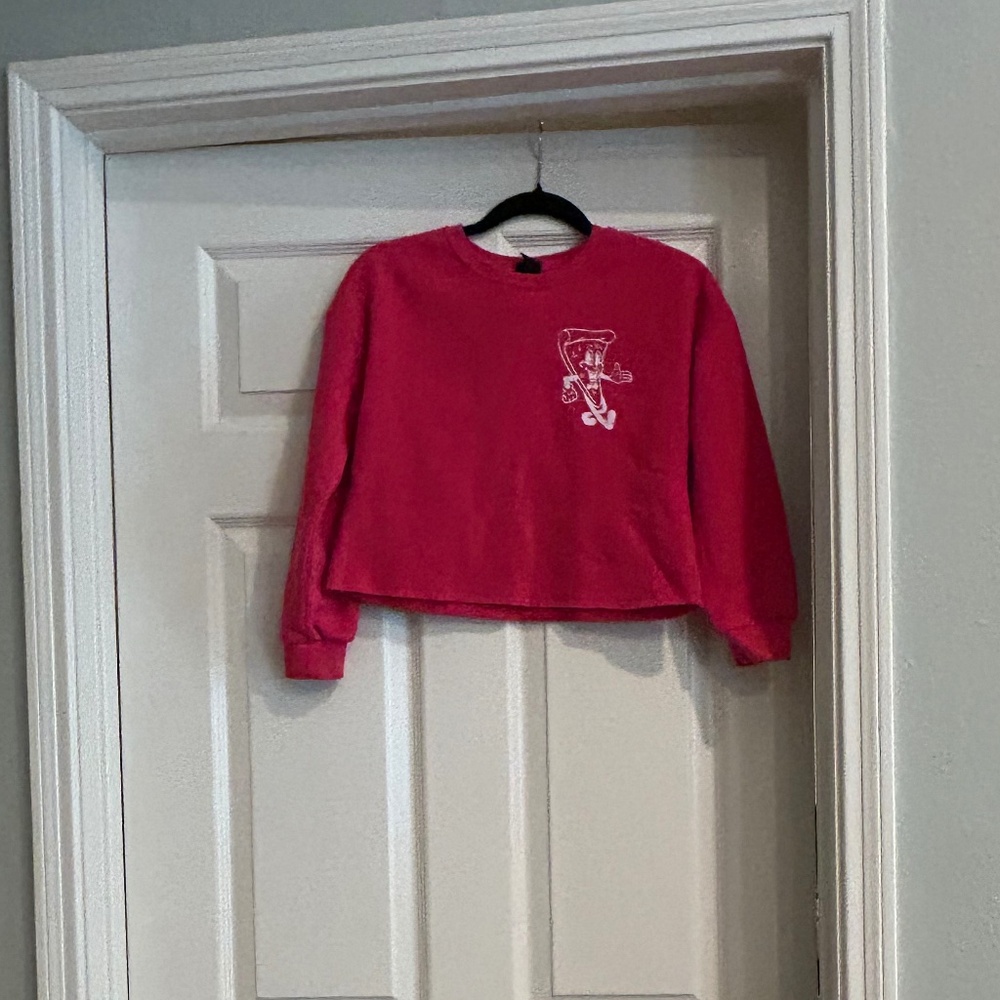 Kids Red graphic cropped sweater